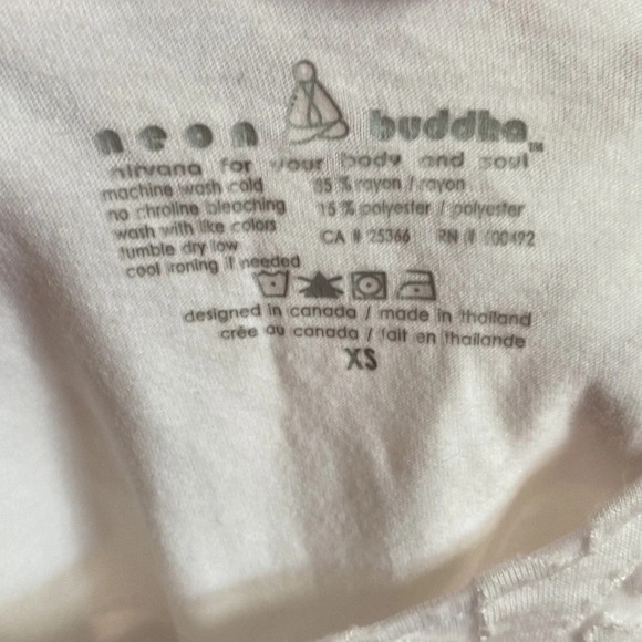 Neon Buddha White Tank Textured Size‎ XS - Picture 5 of 6